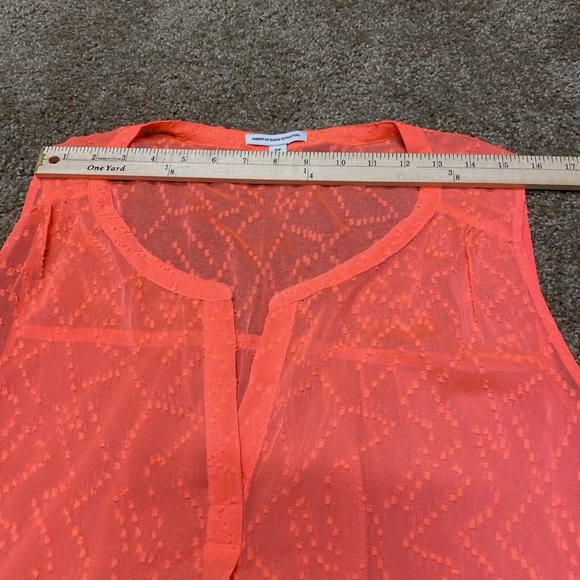 American Eagle Outfitters Women's Size Small Coral Sheer Tank Top VNeck Light - Picture 10 of 10